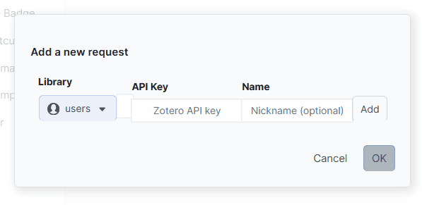 ZoteroRoam API key prompt